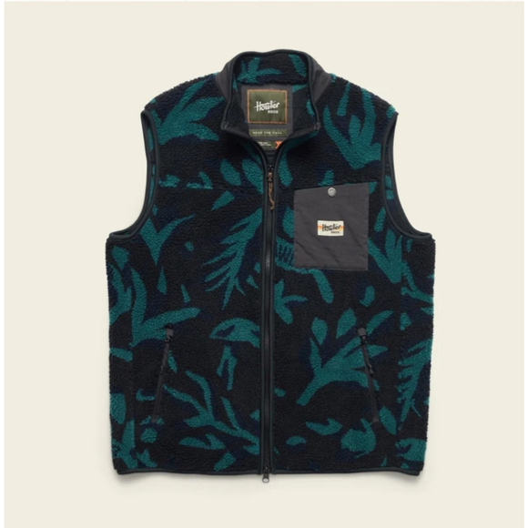 Howler Bros Mens Fleece Vest Black/Green Size L - Picture 1 of 6